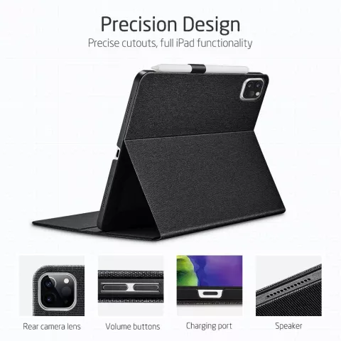 ESR Simplicity Holder kunstleer hoes voor iPad Pro 11 (2018 2020 2021 2022) - zwart