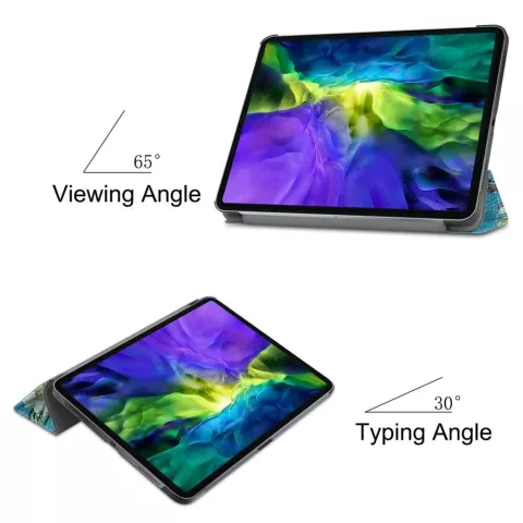Just in Case Smart Tri-Fold kunstleer hoes voor iPad Pro 11 (2018 2020 2021 2022) - blauw en zwart