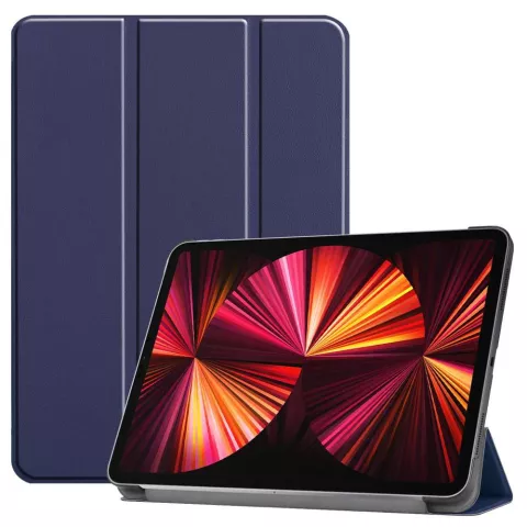 Just in Case Smart Tri-Fold kunstleer hoes geschikt voor iPad Pro 11 (2018 2020 2021 2022) - blauw