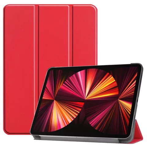 Just in Case Smart Tri-Fold kunstleer hoes geschikt voor iPad Pro 11 (2018 2020 2021 2022) - rood