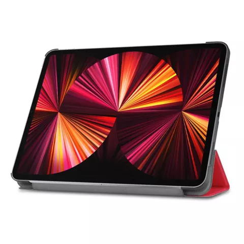 Just in Case Smart Tri-Fold kunstleer hoes geschikt voor iPad Pro 11 (2018 2020 2021 2022) - rood