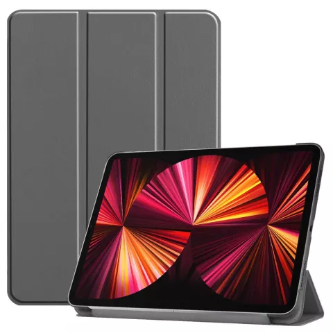 Just in Case Smart Tri-Fold kunstleer hoes geschikt voor iPad Pro 11 (2018 2020 2021 2022) - grijs