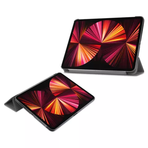Just in Case Smart Tri-Fold kunstleer hoes geschikt voor iPad Pro 11 (2018 2020 2021 2022) - grijs