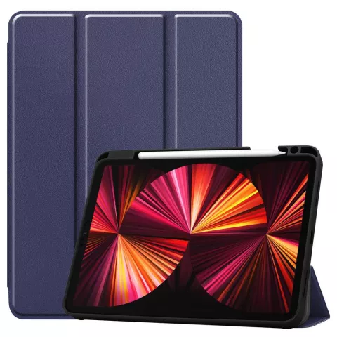 Just in Case Smart Tri-Fold kunstleder hoes geschikt voor iPad Pro 11 (2018 2020 2021 2022) - blauw
