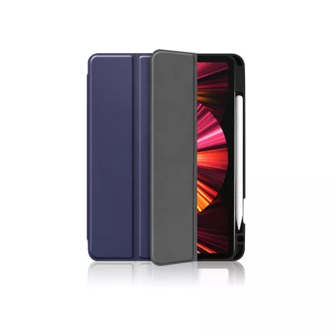 Just in Case Smart Tri-Fold kunstleder hoes geschikt voor iPad Pro 11 (2018 2020 2021 2022) - blauw