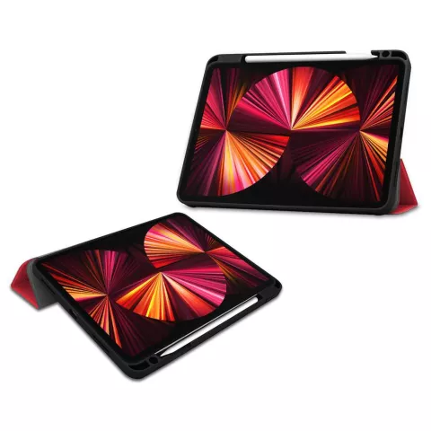 Just in Case Smart Tri-Fold kunstleder hoes voor iPad Pro 11 (2018 2020 2021 2022) - rood