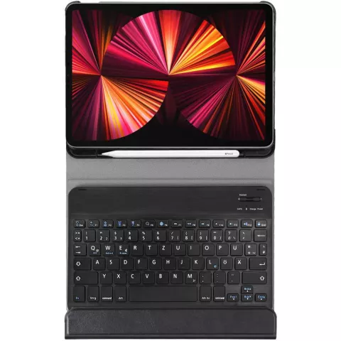 Just in Case Premium Bluetooth Keyboard QWERTZ kunstleer hoes iPad Pro 11 (2018 2020 2021 2022) - zwart
