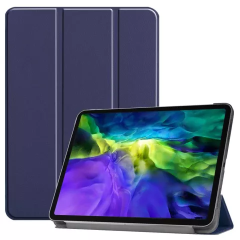 Just in Case Smart Tri-Fold kunstleer hoes voor iPad Pro 12.9 (2020) - blauw