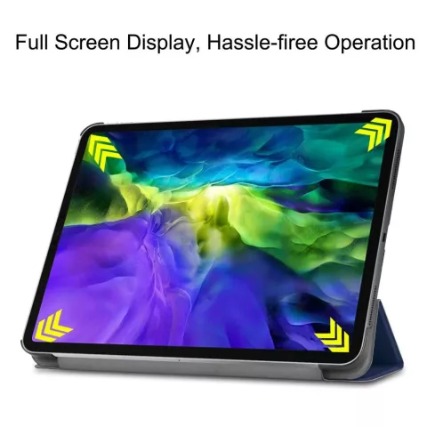 Just in Case Smart Tri-Fold kunstleer hoes voor iPad Pro 12.9 (2020) - blauw