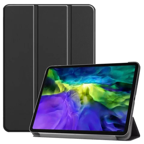 Just in Case Smart Tri-Fold kunstleer hoes geschikt voor iPad Pro 12.9 (2018 2020) - zwart