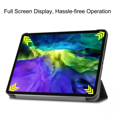 Just in Case Smart Tri-Fold kunstleer hoes geschikt voor iPad Pro 12.9 (2018 2020) - zwart
