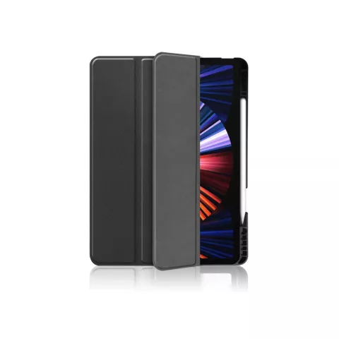 Just in Case Smart Tri-Fold kunstleer hoesje voor iPad Pro 12.9 (2021 2022) - zwart