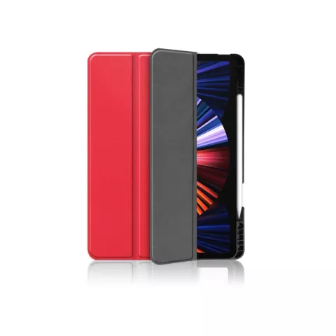 Just in Case Smart Tri-Fold kunstleer hoesje voor iPad Pro 12.9 (2021 2022) - rood