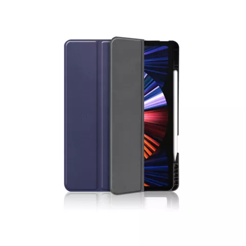 Just in Case Smart Tri-Fold kunstleer hoesje voor iPad Pro 12.9 (2021 2022) - blauw