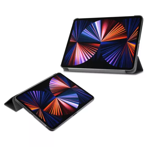 Just in Case Smart Tri-Fold kunstleer hoes voor iPad Pro 12.9 (2021 2022) - zwart