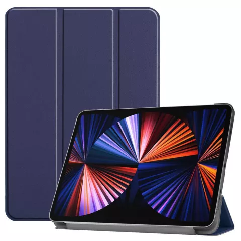 Just in Case Smart Tri-Fold kunstleer hoes geschikt voor iPad Pro 12.9 (2021 2022) - blauw