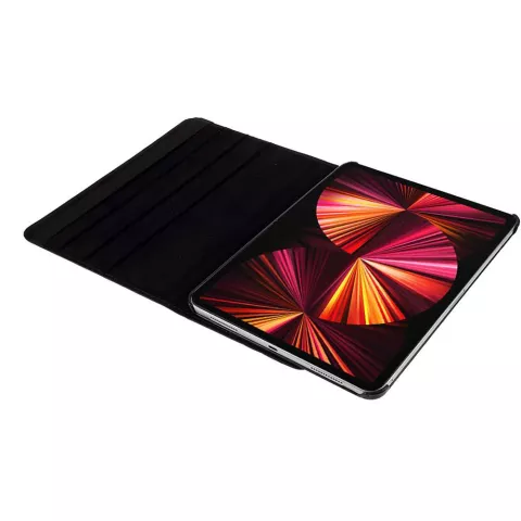 Just in Case Rotating 360 kunstleer hoes voor iPad Pro 12.9 (2021 2022) - zwart