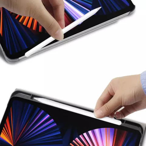 Just in Case Slimline Bluetooth Keyboard QWERTZ kunstleer hoes iPad Pro 12.9 (2021 2022) - zwart