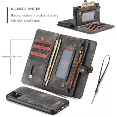 Caseme Retro Wallet splitleder hoesje voor iPhone 11 - zwart