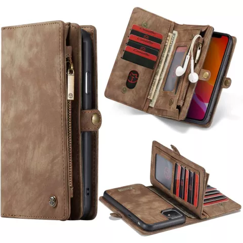 Caseme Retro Wallet splitleder hoesje voor iPhone 11 - bruin