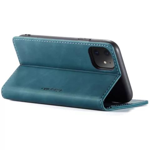 Caseme Slim Retro Wallet kunstleer hoesje voor iPhone 11 - blauw