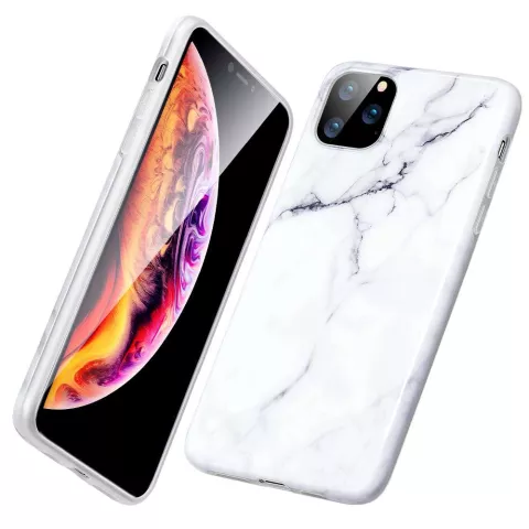 ESR Marble TPU marmer hoesje voor iPhone 11 Pro Max - wit