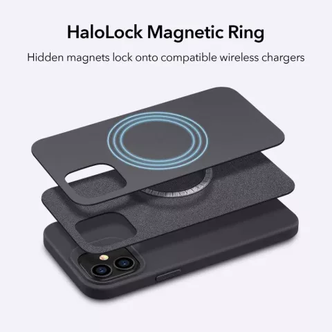 ESR HaloLock Cloud siliconen hoesje voor iPhone 12 mini - zwart