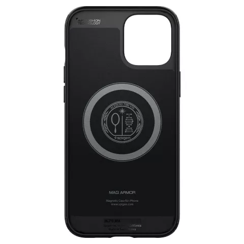 Spigen Armor Magneetring TPU met Air Cushion hoesje voor iPhone 12 en iPhone 12 Pro - zwart