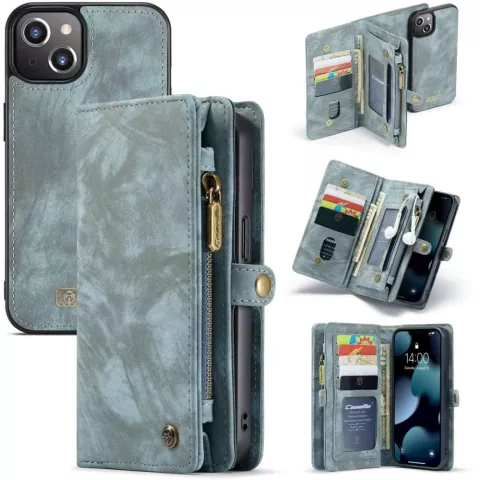 Caseme Retro Wallet splitleder hoesje voor iPhone 13 - blauw