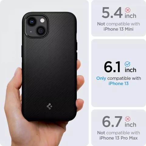 Spigen Armor Magneetring TPU met Air Cushion hoesje geschikt voor iPhone 13 - zwart