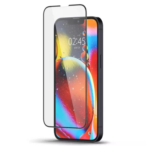 Spigen Screenprotector Full Cover Glass screenprotector geschikt voor iPhone 13 mini - zwart