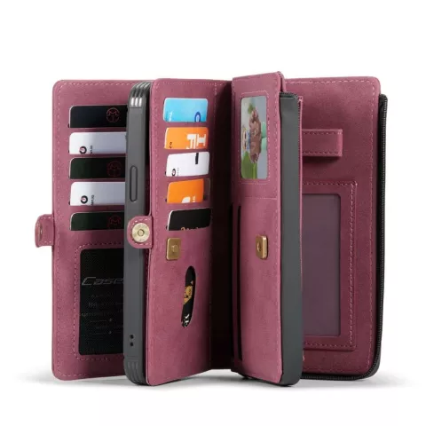 Caseme Luxe XL Portemonnee splitleder hoesje geschikt voor iPhone 13 Pro - rood