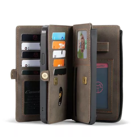 Caseme Luxe XL Portemonnee splitleder hoesje geschikt voor iPhone 13 Pro - bruin