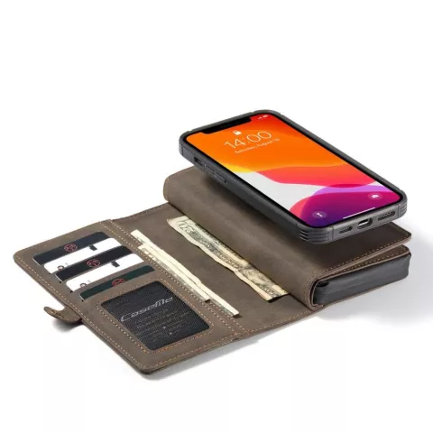 Caseme Luxe XL Portemonnee splitleder hoesje voor iPhone 13 Pro - bruin