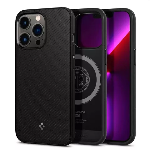 Spigen Armor Magneetring TPU met Air Cushion hoesje voor iPhone 13 Pro Max - zwart