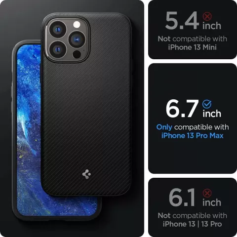 Spigen Armor Magneetring TPU met Air Cushion hoesje geschikt voor iPhone 13 Pro Max - zwart