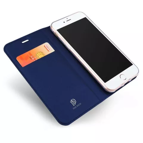 DUX DUCIS Slimline Wallet kunstleer hoesje voor iPhone 7, iPhone 8 en iPhone SE 2020 SE 2022 - blauw