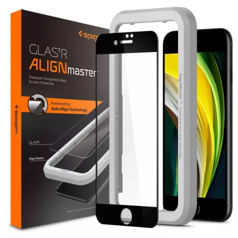 Spigen AlignMaster Full Cover Glass + Frame screenprotector geschikt voor iPhone 7, 8 en SE 2020 SE 2022