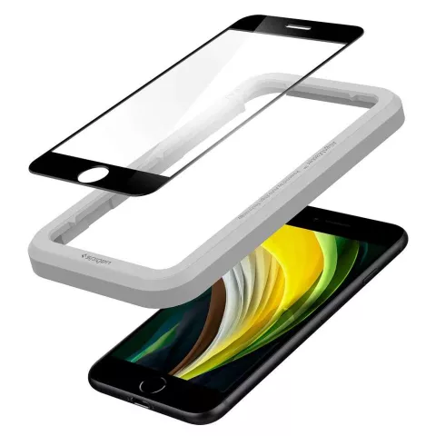 Spigen AlignMaster Full Cover Glass + Frame screenprotector geschikt voor iPhone 7, 8 en SE 2020 SE 2022