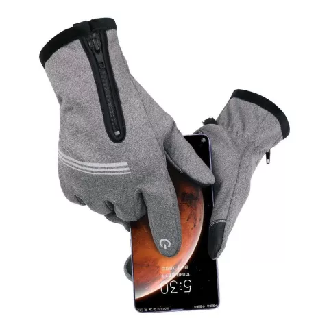 WHEEL UP Touchscreen Handschoenen - Spatbestendig - Grijs Maat L