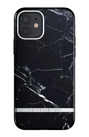 Richmond &amp; Finch Black Marble stevig marmer hoesje voor iPhone 12 en iPhone 12 Pro - zwart
