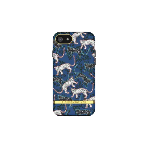 Richmond &amp; Finch Blue Leopard luipaarden hoesje voor iPhone 6 6s 7 8 en SE 2020 SE 2022 - blauw