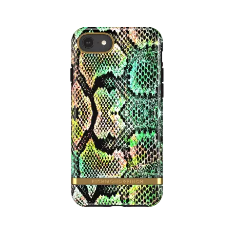 Richmond &amp; Finch Exotic Snake slangenhuid hoesje voor iPhone 6 6s 7 8 en SE 2020 SE 2022 - kleurrijk