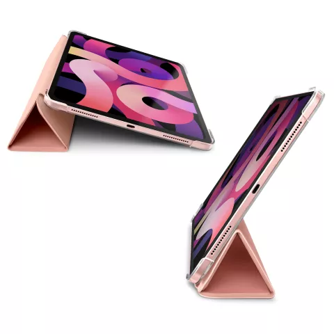 Laut Huex pu en kunstleer hoes geschikt voor iPad Air 4 10.9 2020 &amp; iPad Air 5 2022 with Pencil Holder - roze