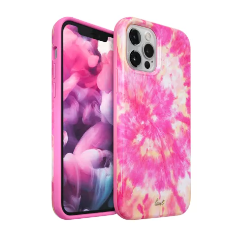 Laut Huex Tie Dye hoesje geschikt voor iPhone 12 en iPhone 12 Pro - roze