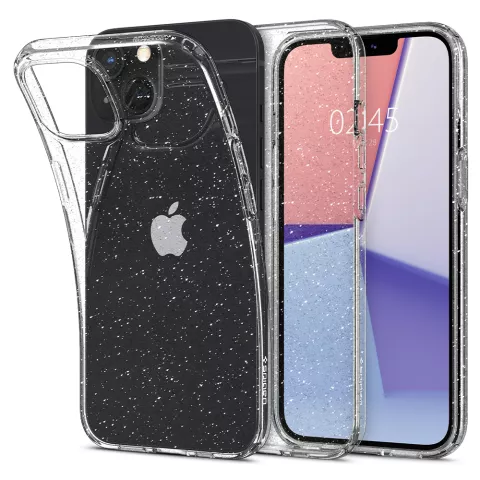 Spigen Liquid Crystal Glitter TPU met Air Cushion hoesje geschikt voor iPhone 13 - transparant