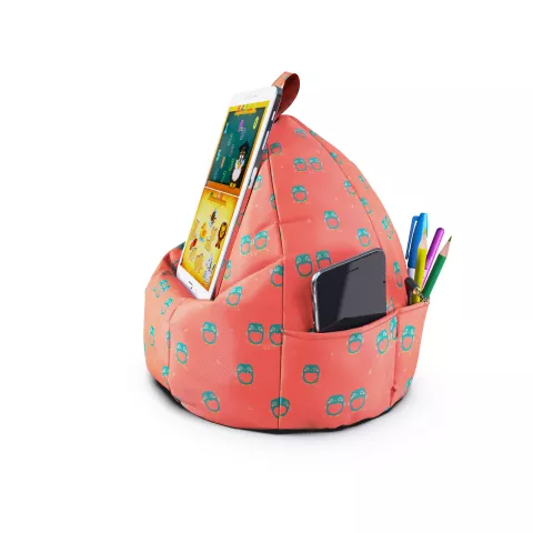 Planet Buddies uil tablet kussen standaard beanbag geschikt voor iPad houder - Roze