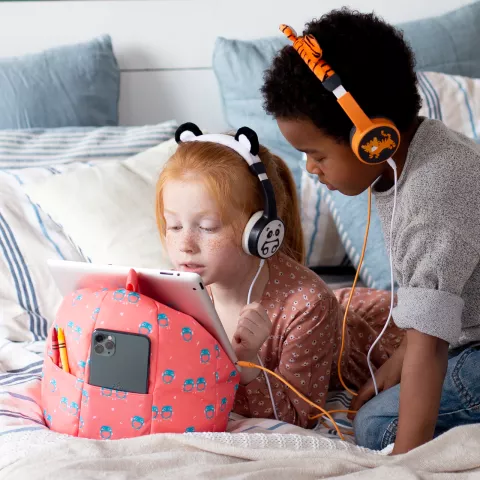 Planet Buddies uil tablet kussen standaard beanbag geschikt voor iPad houder - Roze