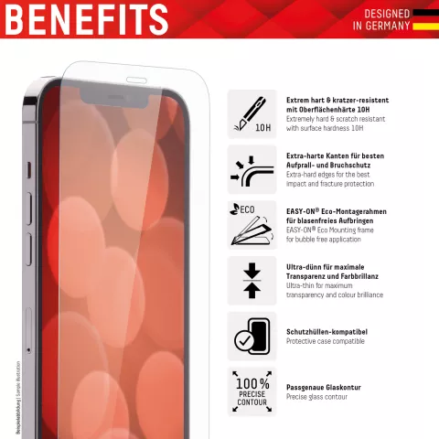 Displex Real Glass + Frame screenprotector voor iPhone 6 6s 7 8 en SE 2020 SE 2022 - transparant