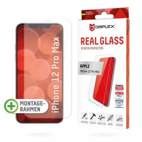 Displex Real Glass + Frame screenprotector geschikt voor iPhone 12 Pro Max - transparant
